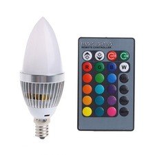 1-10Pcs Multi Colour Changing LED Candle Light Bulb E12 E14 RGB Remote Control