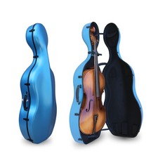 Custodia violoncello blu con ruote 4/4 fibra di carbonio rigida da viaggio zaino cinghia nuova