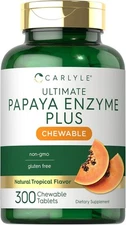 Papaya Enzyme Chewable Tablets | 300 Count | Vegetarian, Non-GMO | by Carlyle