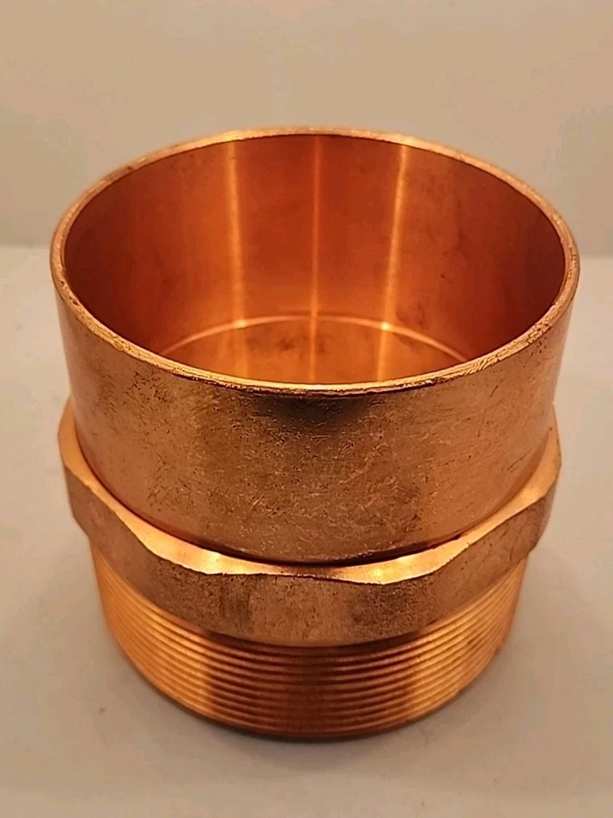 Lot of 2 pack~~Wrot Copper 2” Male Pipe Thread (MNPT) Adapter