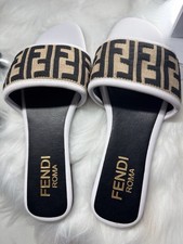 Women s Luxury Monogram Slide Sandals   White...