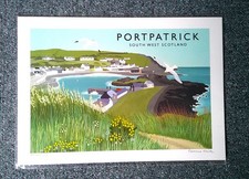 PORT PATRICK. SIGNED PRINT. 12 X 8.5". EXCELLENT CONDITION. BY CAROLINE SMITH. 