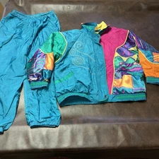 VTG 80’s/90’s Venezia Vitale Women’s Sz 18/20 Bright Colors Windbreaker Suit VGC