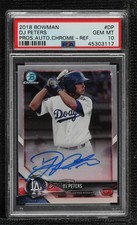 2018 Bowman Chrome Prospect Refractor 346/499 DJ Peters PSA 10 GEM MT Auto ya6