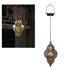 Hanging Solar Lantern Outdoor Decor, Moroccan Solar Lights for Outside Garden US