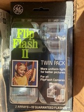 GE Flip Flash II Twin Pack Camera Bulbs 16 Flashes Made In USA Sealed NOS Vtg