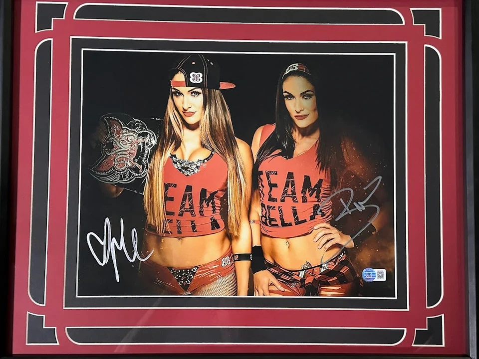 Foto firmada por Nikki & Brie Bella enmarcada 11x14 WWE Bella Twins (testigo de Beckett) Foto 2 de 4