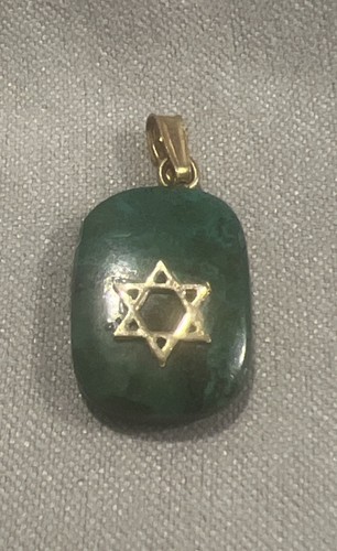 Rare Vintage Eilat Stone aka King Solomon's Stone with 14kt gold Star of David