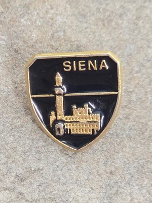 Siena Italy Medieval Town Torre del Mangia Travel Vintage Souvenir Lapel Hat Pin