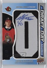 2022-23 Upper Deck SP Game Used Draft Day Marks 10/35 Mads Sogaard Auto 04vd