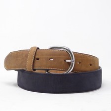 Justin Mens Belt Brown Black Leather Western Contrast Stitch Made in USA 42