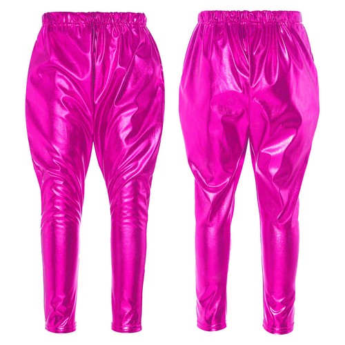 Girls Metallic Harem Dance Pants for Modern Hip Hop Sports Gymnastic Dancewear - Picture 61 of 77