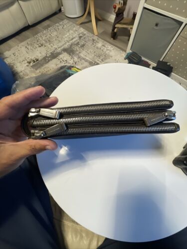 Organizador de viajes grande de cuero marrón grueso billetera de viaje ermenegildo zegna. - Imagen 3 de 22