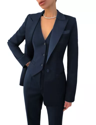 Women 3Pcs Set Wedding Pantsuits Formal Women Suits Office Sets Business Office - Picture 8 of 23