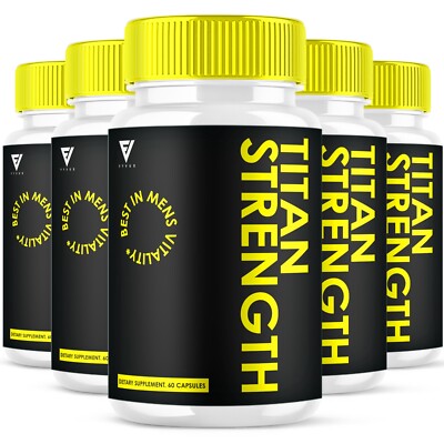 (5 Pack) Titan Strength Pills, Titan Strength Advanced Formula (300 Capsules)