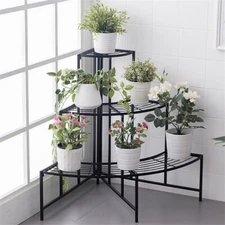 3 Tier Plant Stand Flower Pot Organizer Rack Quarter Round Plant Display Holder