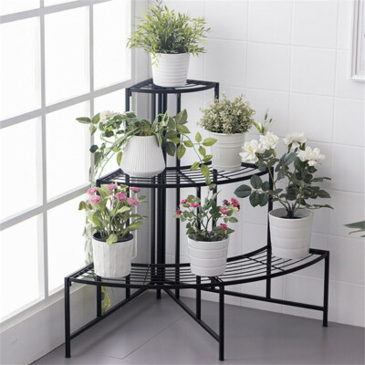 3 Tier Plant Stand Flower Pot Organizer Rack Quarter Round Plant Display  Holder | eBay