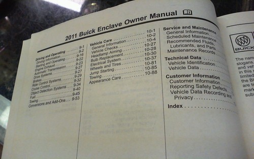 ENCLAVE, 2011 Buick Enclave Owners Manual - Picture 8 of 8