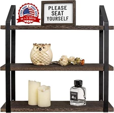 Estantes Flotantes Para Pared - Juego De 3 Estantes De Pared De Madera Rústica..