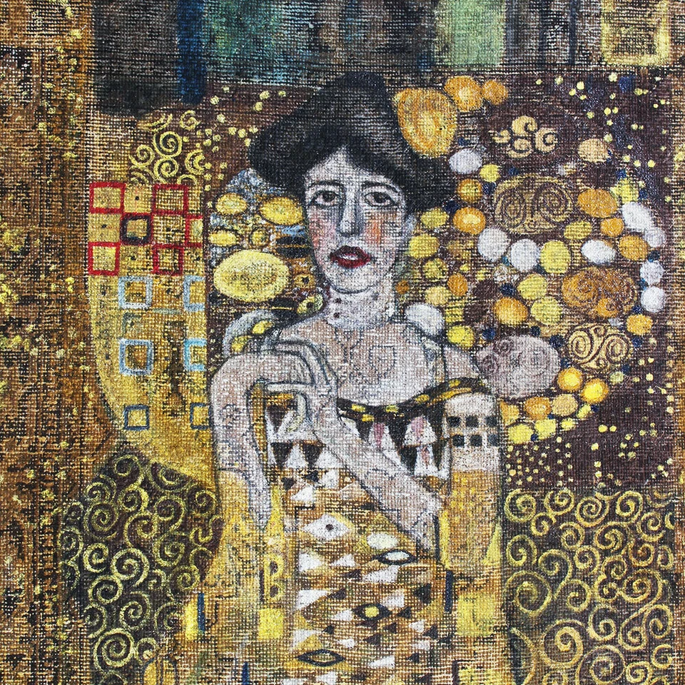 Alfombra colgante de pintura de pared anudada a mano decorativa vintage oriental 4x7 Foto 3 de 4