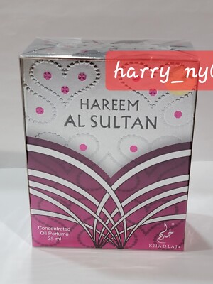 Hareem Al Sultan Silver Attar Concentrated Perfume Oil 35 ML By Khadlaj Sealed