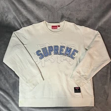 Supreme SS20 Kanji Jacket Adult Large White Crewneck Pullover Giant Graphic RARE