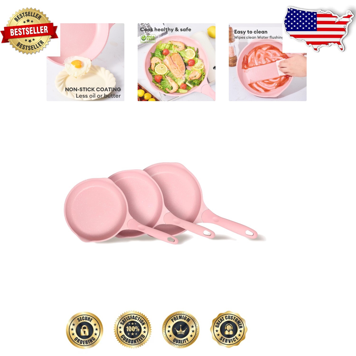 Functional Nonstick Skillets Set (8