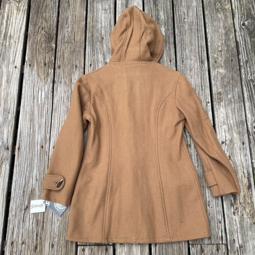 Schott NYC Size L Wool Hooded Peacoat Duffel Toggle Button Brown Vintage Coat - Picture 2 of 12