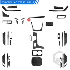 45Pcs For Cadillac XT5 2016-2019 Real Carbon Fiber Full Kits Interior Trim Cover