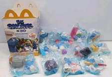 Smurfs 3D Movie McDonald's Full Set 12 Figure Toy 2011 NIB Bag Happy Meal Box