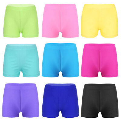 US Kids Girls Athletic Dance Gymnastic Shorts Stretchy Dancing Bottoms Dancewear