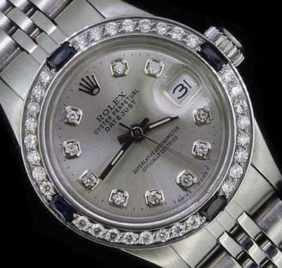 Rolex Ladies Datejust Date Oyster Steel Diamond Dial Bezel Sapphire Luxury Watch
