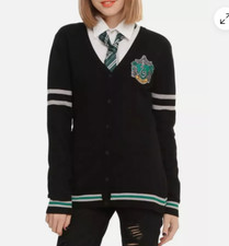 Harry Potter Slytherin Cardigans Sweater Embroidered Crest Womens M
