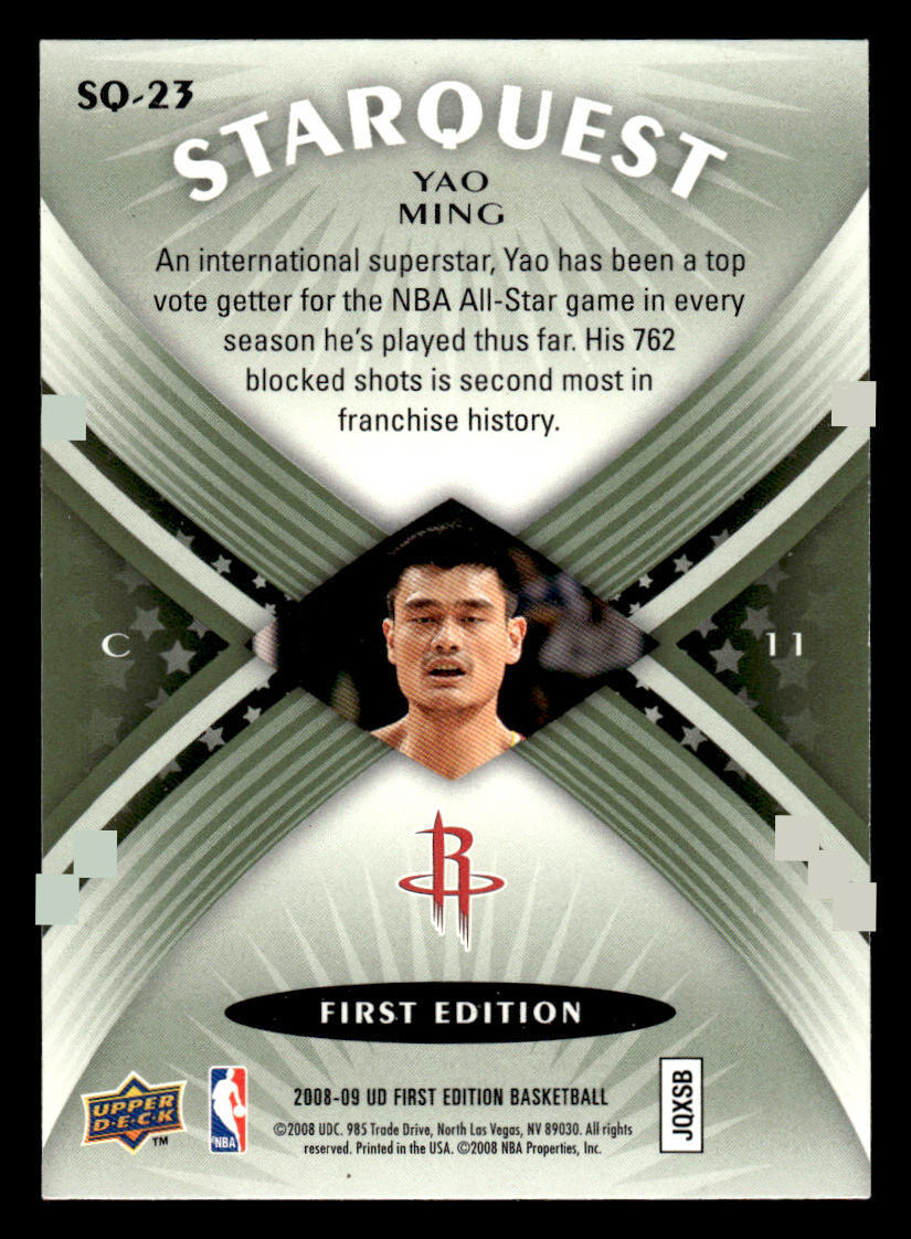 Yao Ming 2008-09 Upper Deck StarQuest First Edition #SQ-23