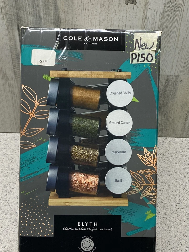 Cole & Mason Blyth Clásico Madera 16 Tarros Carrusel Bambú - Estante para Especias Nuevo Foto 2 de 3