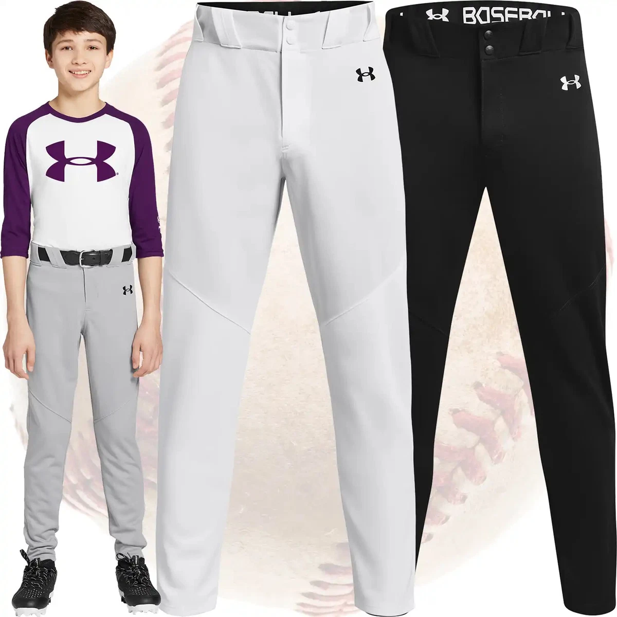 Pantalon de baseball softball Under Armour jeune taille moyenne YMD