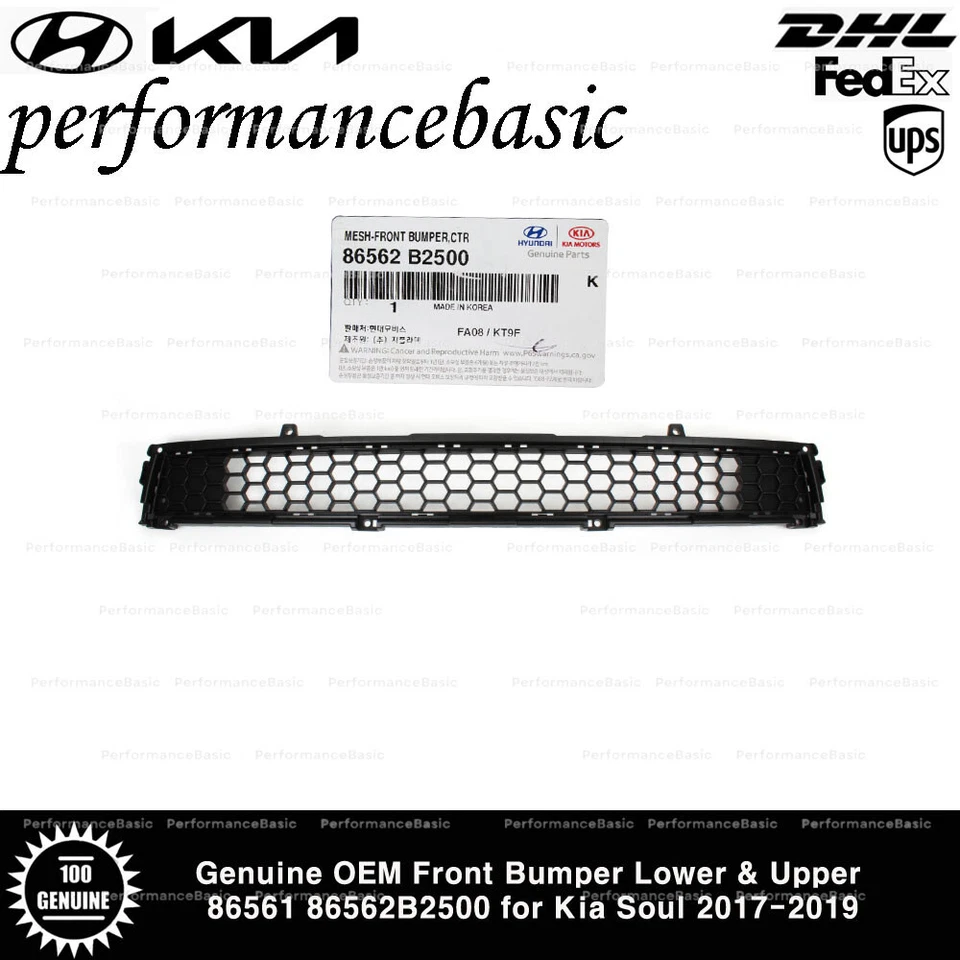 Parachoques delantero inferior y superior original OEM 86561 86562B2500 para Kia Soul 2017-2019 Foto 3 de 3