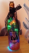 ORANGE WITCH'S BREW COLOR CHANGING LED LIGHTS HALLOWEEN PROP. WINE BOTTLE SIZE.