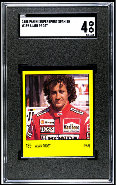 1988 Panini Supersport Spanish Stickers Alain Prost #139 Grade 4 SGC Formula 1