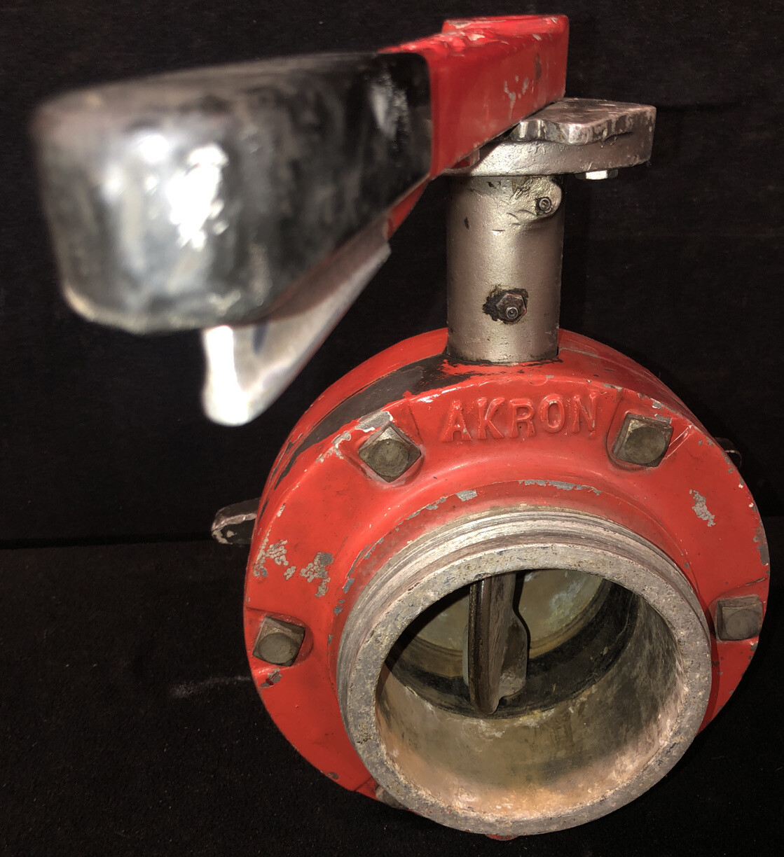 AKRON 5” Fire Hose Manual BUTTERFLY Valve. Offered For Parts/Not Working. Read!