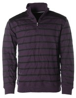 Kitaro Herren Troyer- Sweatshirt Sweater Streifen L Lila J278