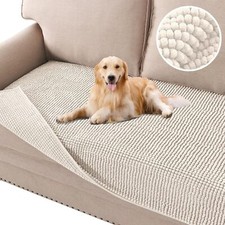 Plush Chenille Dog Bed Cover Thick Soft Sofa Cover for 3 Cushion Couch Anti Slip
