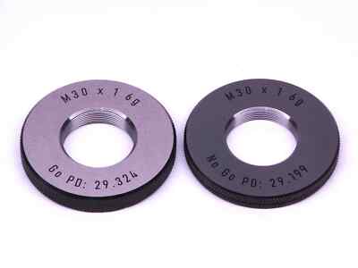 NEW M30 X 1 6g SOLID THREAD RING GAGES 30 1.0 GO NO GO P.D.'S = 29.324 & 29.199