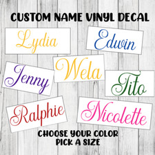 Custom Name Vinyl Lettering Text Sticker Decal Personalized Cursive Font Script