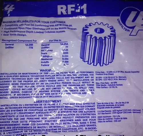 Monitor Heizung Teilefilter Inline Filter Öl Unifilter RF-1 Petroleumfilter - Bild 2 von 3