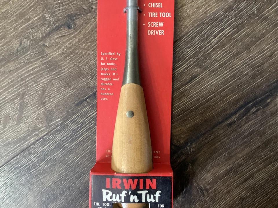 NOS IRWIN RUF N TUF WOOD HANDLE FLAT SCREWDRIVER 6” RARE JEEP MILITARY TANKS - Image 4 of 4