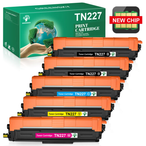 5Pack TN227 223 Toner Cartridge replacement for Brother HL-L3270CDW HL-L3290CDW