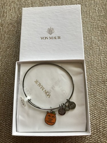 NWT Alex and Ani Halloween “Cat O’Latern” Bracelet, Midnight Rafaelian Silver