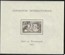 New Caledonia 1937 "French Colonial Art Exhibition" Souvenir Sheet