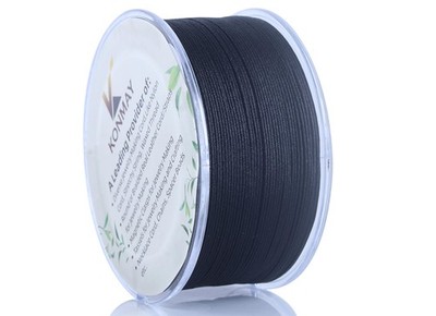 KONMAY 0.4mm Black Nylon String with Case for Braided 0.4mm, 